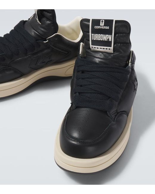 X Converse Zapatillas De Piel Rick Owens de hombre de color Black