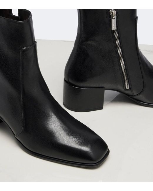 Jimmy Choo Black Eliot Leather Ankle Boots
