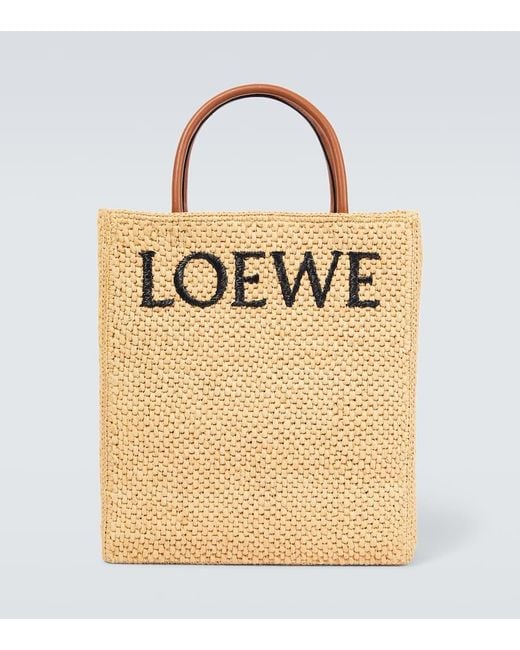 Borsa in rafia con logo di Loewe in Natural da Uomo
