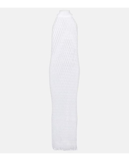 Alaïa White Macrame Maxi Dress