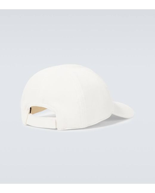 Cappello da baseball con logo di Prada in Natural da Uomo