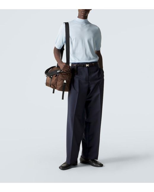 Prada Brown Explore Re-Nylon Messenger Bag for men