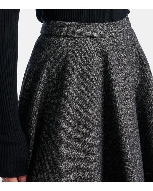 Dolce & Gabbana Black Wool-Blend Midi Skirt