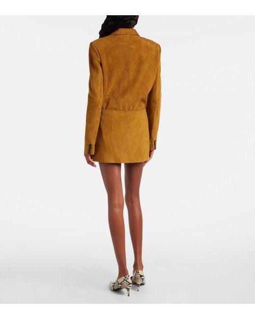 Khaite Natural Jett Suede Miniskirt