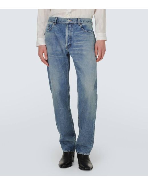 Saint Laurent Low-Rise Straight Jeans in Blue für Herren