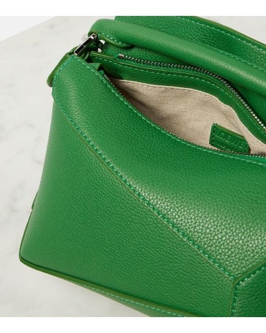 Loewe Green Puzzle Edge Mini Leather Shoulder Bag