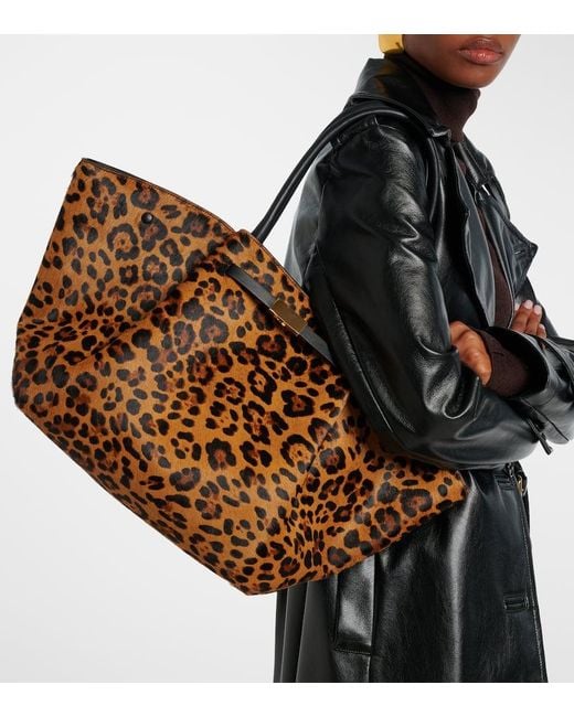 DeMellier London Brown New York Leopard-Print Calf Hair Tote Bag
