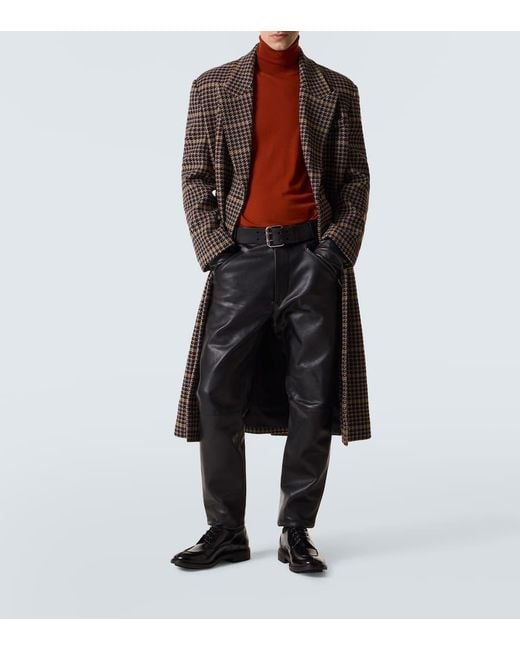 Saint Laurent Gerade Hose Aus Leder in Black für Herren