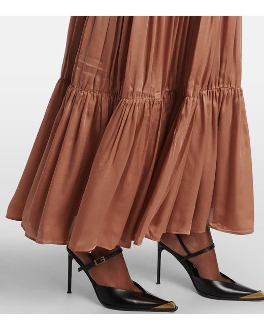 Ulla Johnson Orange Maxirock Gaelle Aus Seidensatin