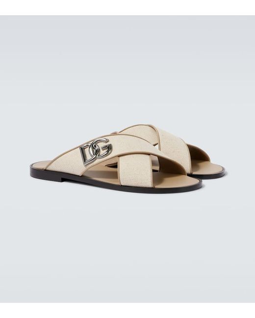 Dolce & Gabbana Sandalen Dg Aus Canvas Mit Leder in Multicolor für Herren