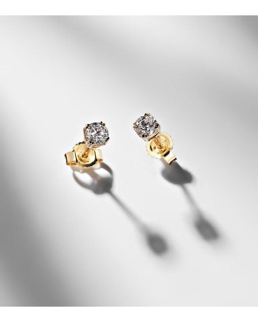 STONE AND STRAND White 14Kt Earrings With Diamonds