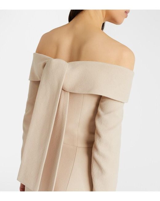 Emilia Wickstead Natural Nosrat Wool Crepe Bustier Dress