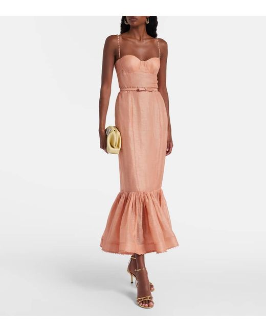 Abito Lungo Hypnotic di Zimmermann in Orange