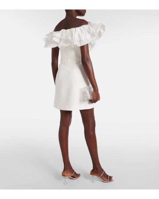 Rebecca Vallance White Bridal Tessa Ruffled Mini Dress