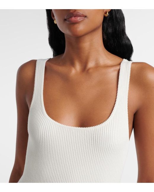 Polo Ralph Lauren White Crochet Ribbed-Knit Minidress