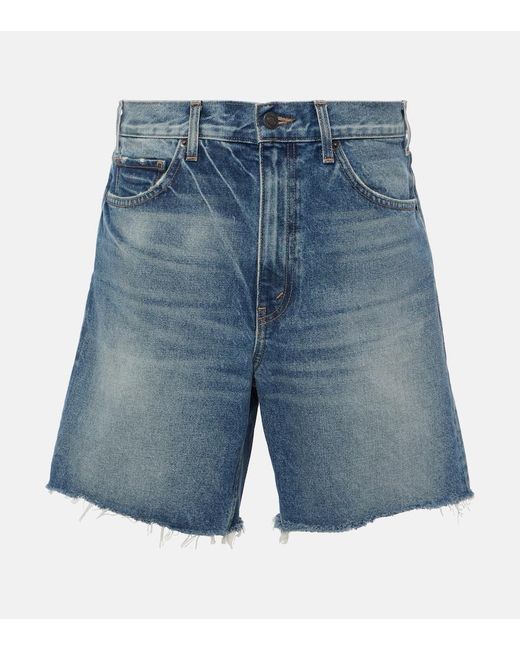 Nili Lotan Blue Russel Low-Rise Denim Shorts