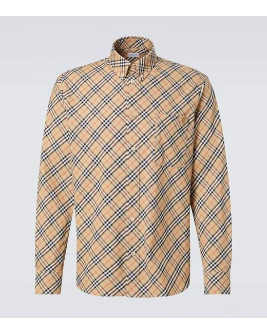 Burberry Natural Check Cotton Poplin Shirt for men