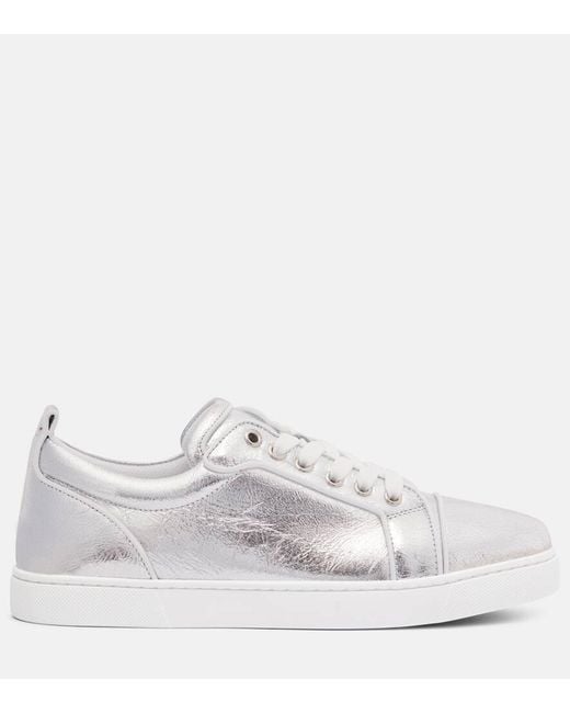 Christian Louboutin White Sneakers Louise Orlato Aus Metallic-Leder