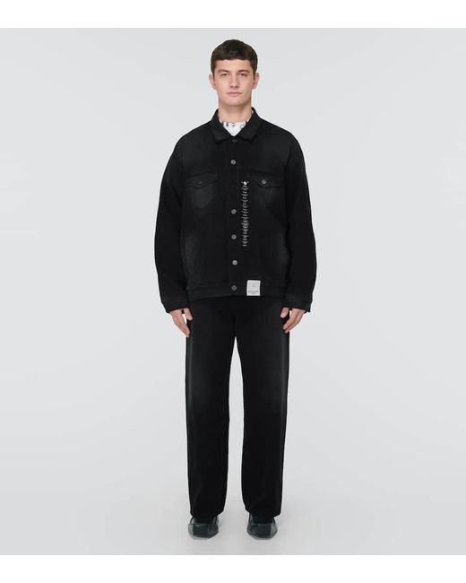 Giacca di jeans oversize Sticker di Balenciaga in Black da Uomo