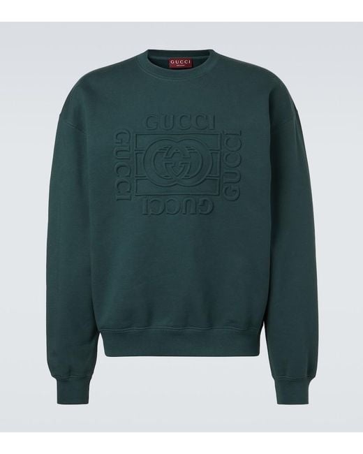 Gucci Green Interlocking G Cotton Jersey Sweatshirt for men