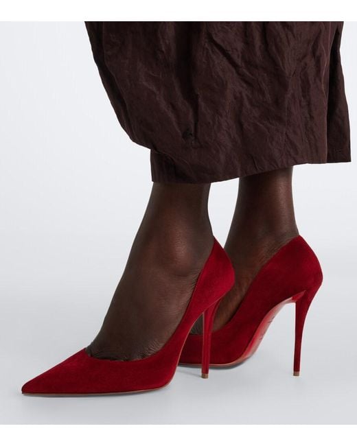 Christian Louboutin Red Miss Z Suede Pumps