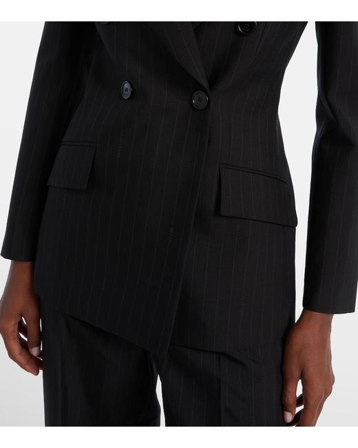 Gucci Black Pinstripe Wool Blazer