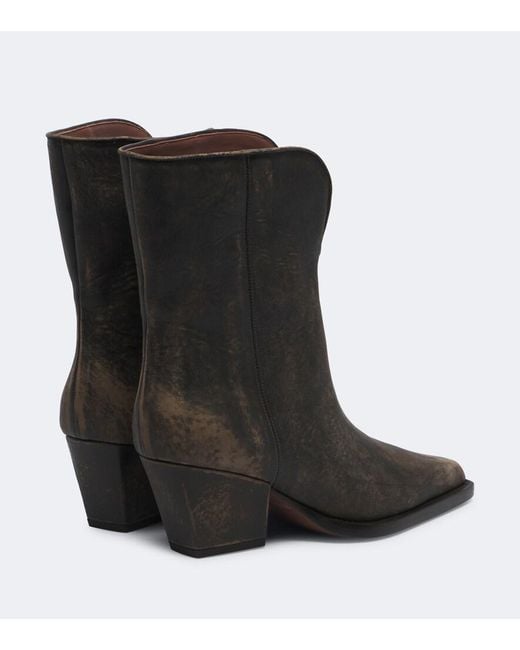 Paris Texas Black Jane Leather Cowboy Boots