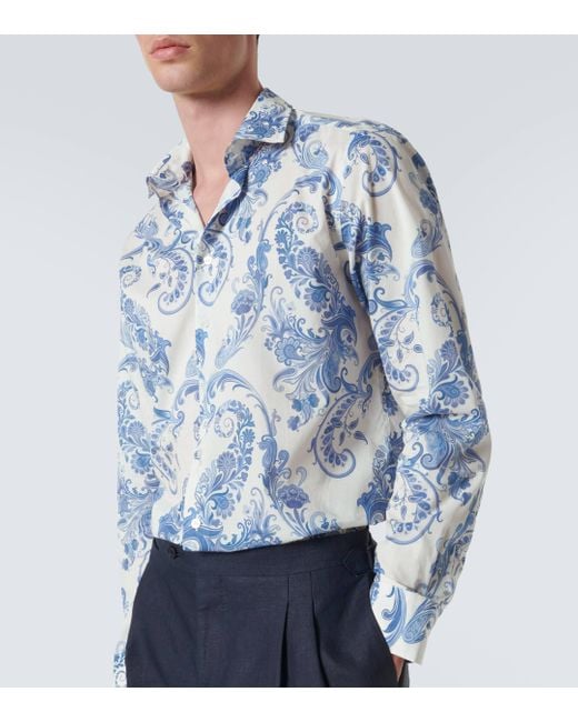 Chemise en coton a fleurs Etro pour homme en coloris Blue