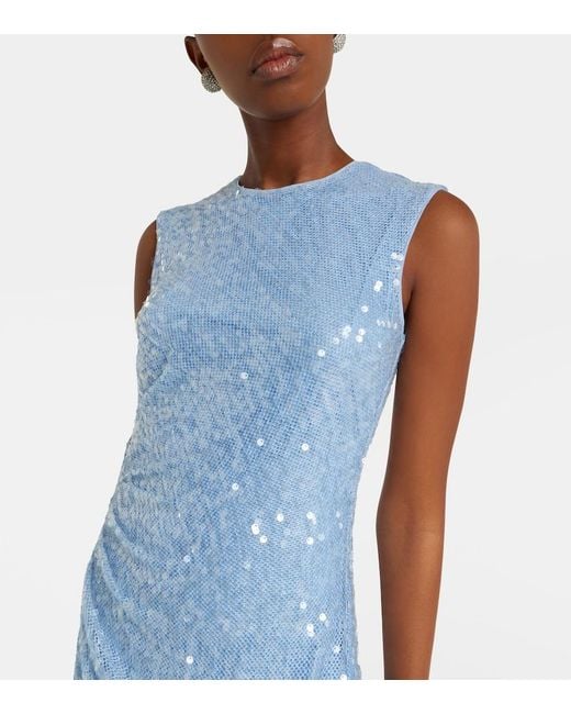 Veronica Beard Blue Kimberly Sequined Midi Dress