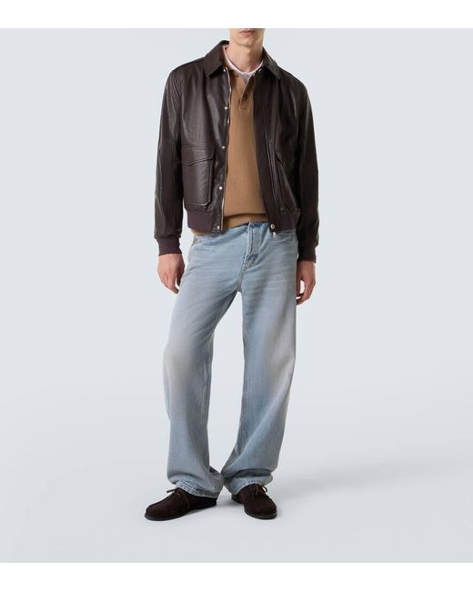 Lardini Brown Wool And Cashmere Polo Sweater for men