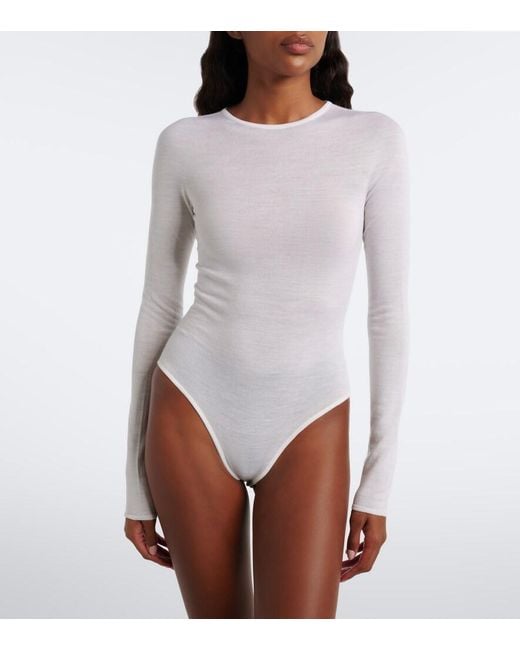 Alaïa White Wool Bodysuit