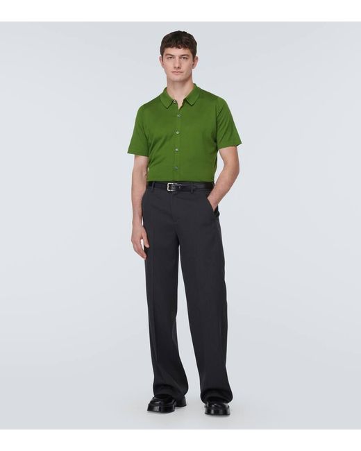 Camicia Folke in cotone di John Smedley in Green da Uomo
