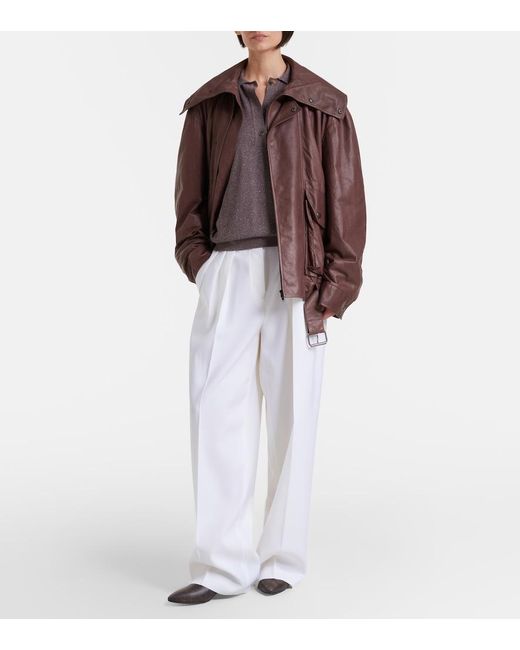 Calvin Klein Brown Helga Silk Polo Sweater