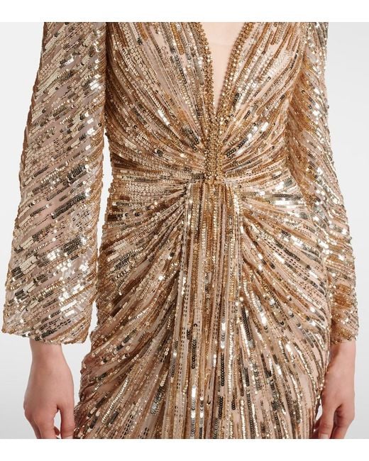 Jenny Packham Natural Darcy Embellished Gown