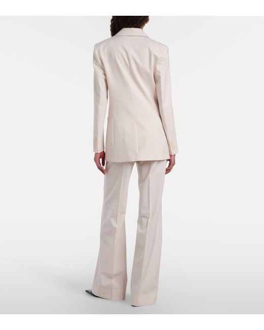 Victoria Beckham White Alina High-Rise Wide-Leg Pants