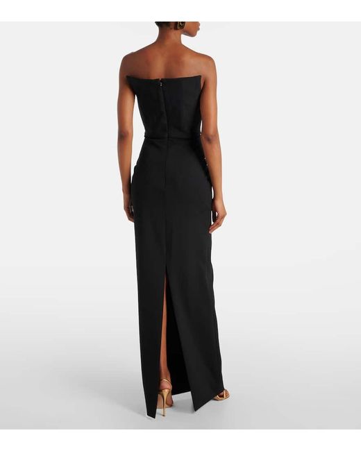 Solace London Black Maxikleid Malla Aus Crepe