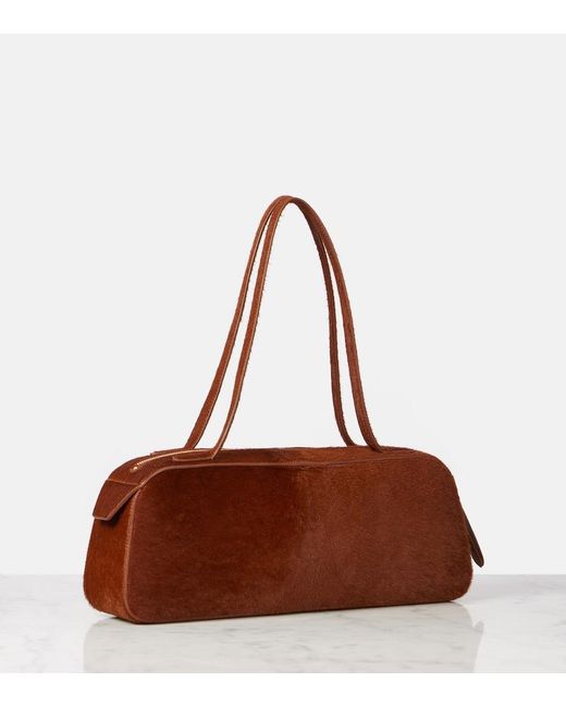 Khaite Brown Simona Calf Hair Shoulder Bag