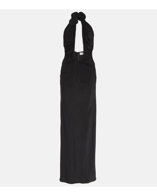 Magda Butrym Black Strapless Plunge Maxi Dress