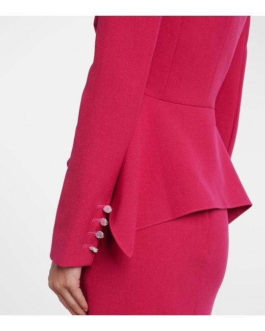 Roland Mouret Red Peplum Crepe Jacket