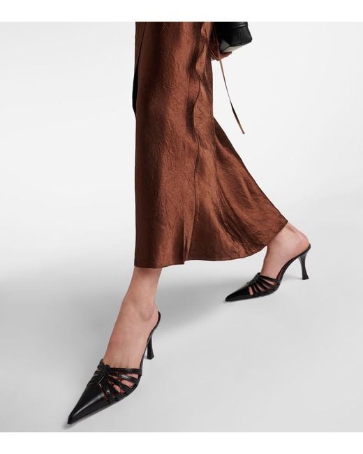 Paris Texas Black Nadia 85 Cutout Leather Mules