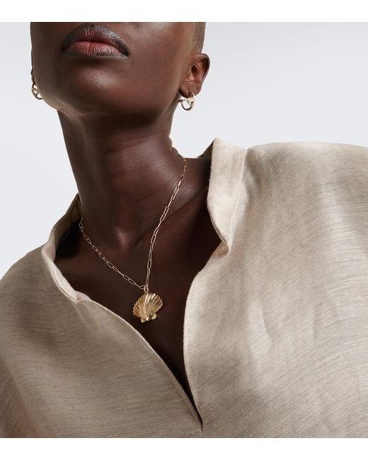 Mateo Metallic Venus Large 14Kt Pendant Necklace