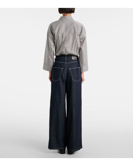 Max Mara Blue Max Mara High-Rise Wide-Leg Pants