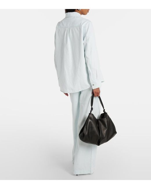 Vince White Cotton Twill Overshirt