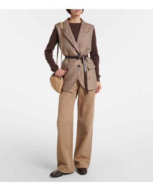 Brunello Cucinelli Brown Mellow Small Suede Shoulder Bag