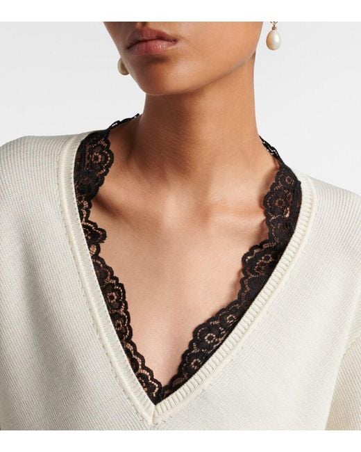 Valentino White Vlogo Wool-Blend Sweater