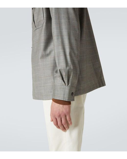 Dunhill Hemdjacke Aus Wolle in Gray für Herren