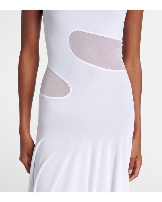 Alaïa White Turtleneck Maxi Dress