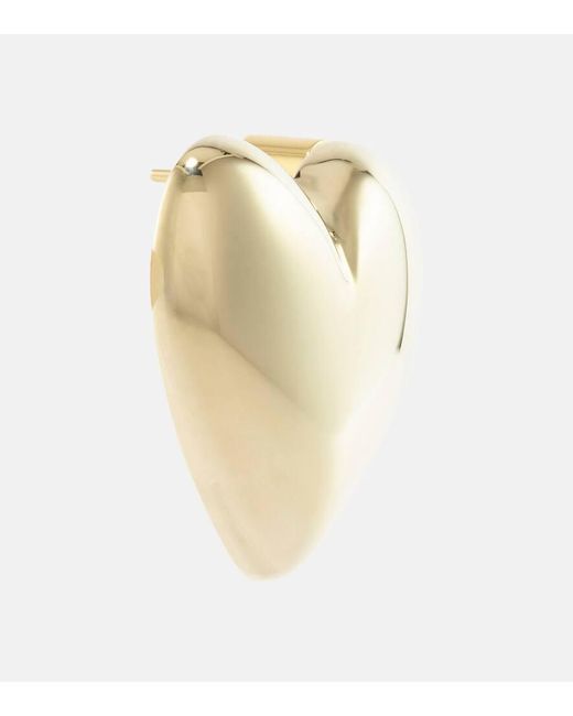 Pendientes Puffy Heart Small chapados en oro de 14 ct Jennifer Fisher de color White