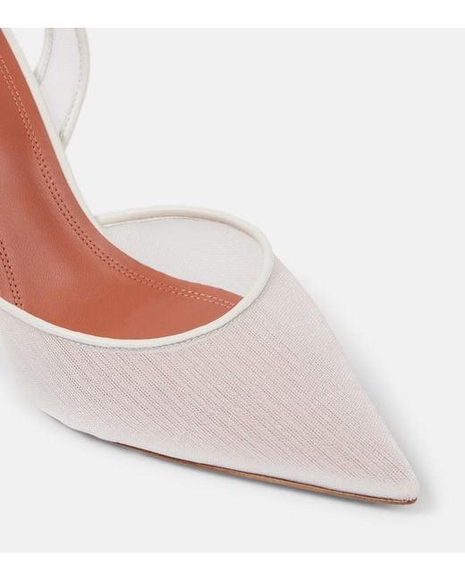 AMINA MUADDI Pink Holli Mesh Slingback Pumps
