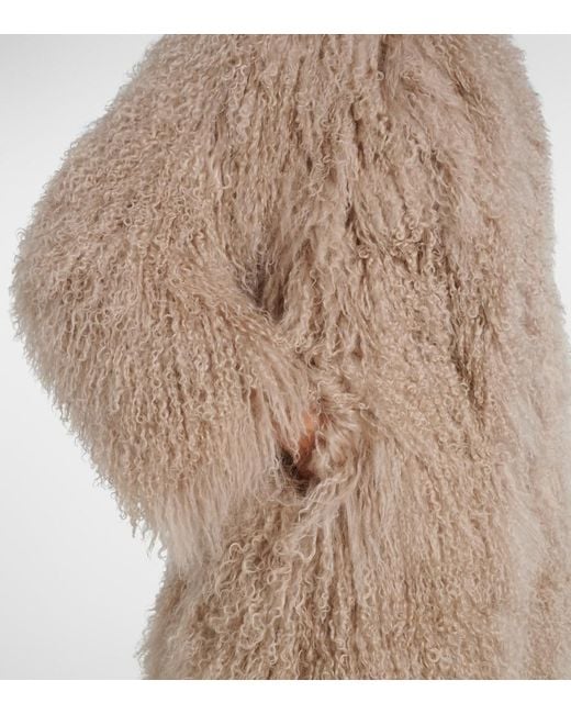Yves Salomon Natural Shearling Coat